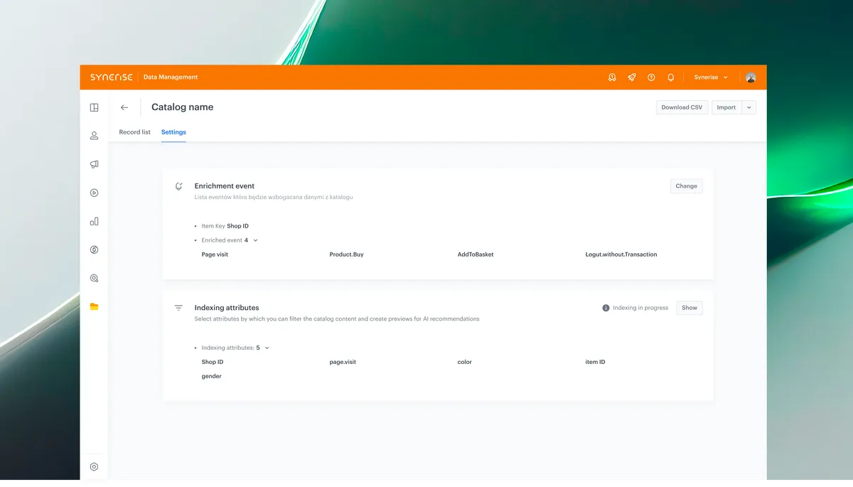 Managing event data enrichment from catalogs