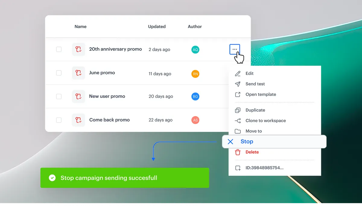 Stop In-Progress Communications Using Mid-Campaign Emergency Stop