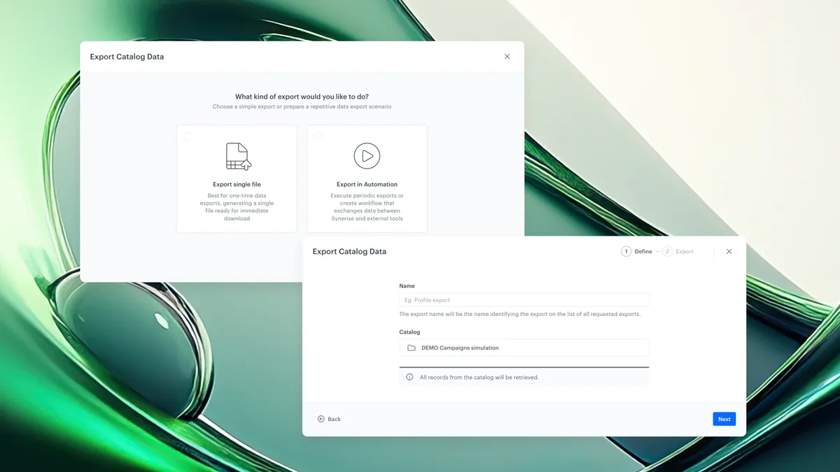 Unified Data Export for Catalogs