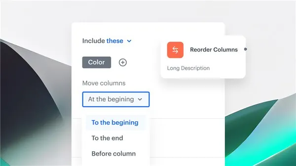 Reorder Columns in Data Transformation
