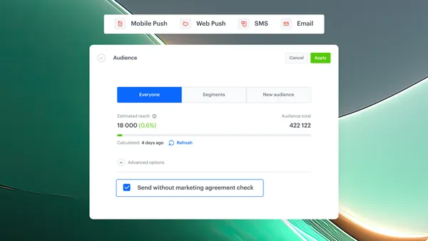 Sending operational SMS and Push notifications