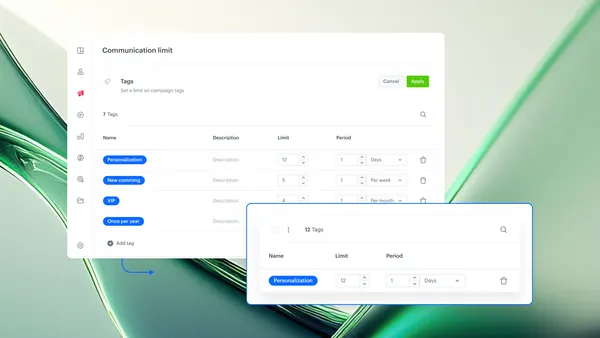 Tag-based communication limits